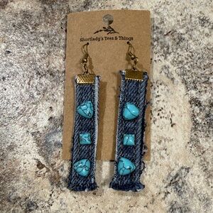 Turquoise and Denim Earrings